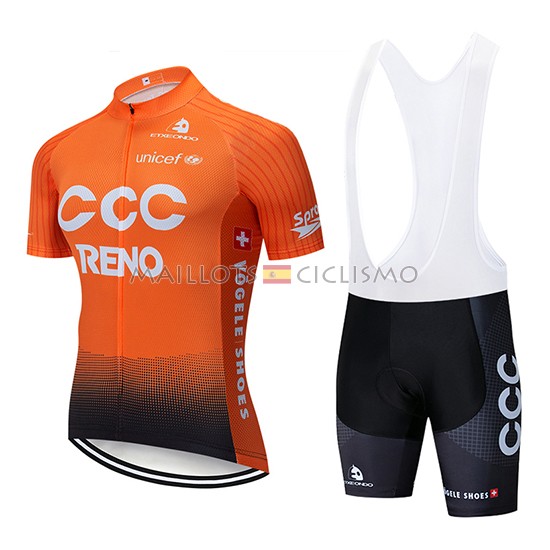 2019 Maillot CCC Tirantes Mangas Cortas Naranja